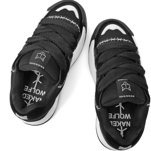 NEW Naked Wolfe Slider Black Sneakers - Picture 4 of 4